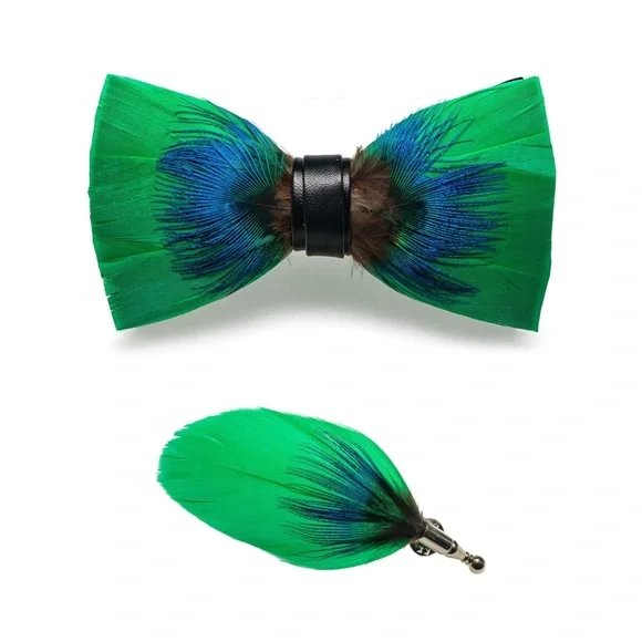 luxefeather | Accessories | Mens Feather Pre Tied Bow Tie And  display picture 1
